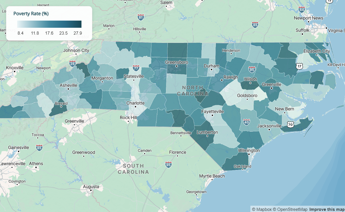 Choropleth map with midnight sequential color scale and styled legend